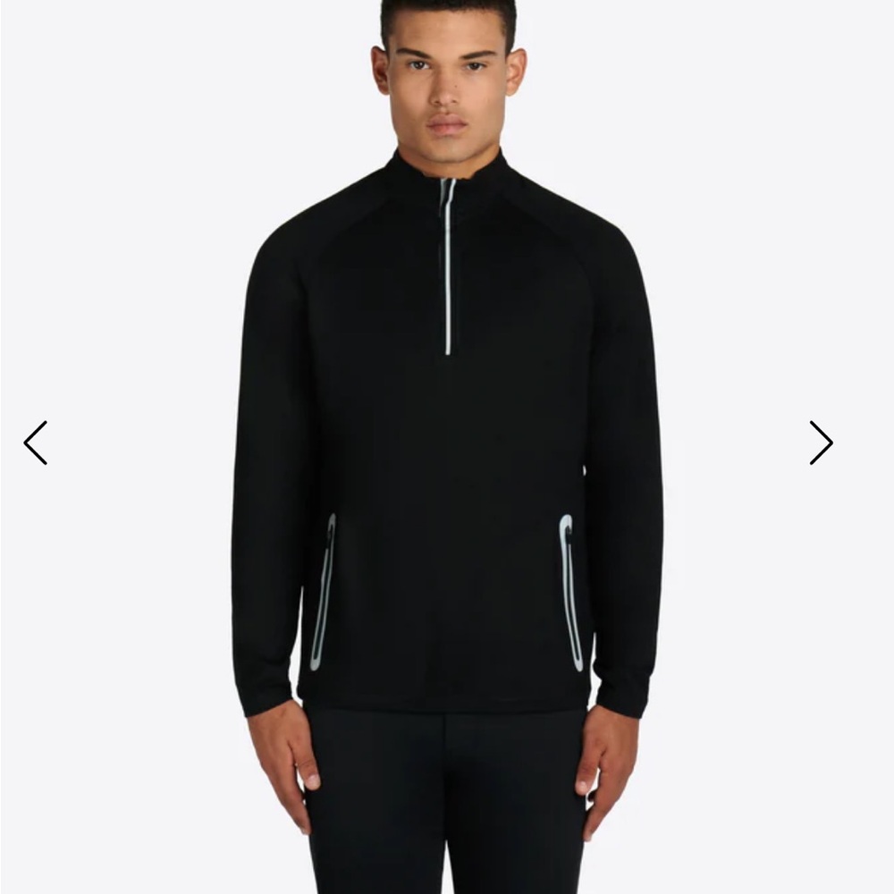 Bugatchi Solid Quarter Zip Mock Neck Pullover Mens Size XL